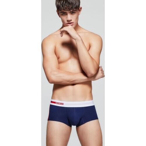 2020 Brand SEOBEAN Mens Sexy Underwear Solid Boxers Fashion Low-Waist U Convex Breathable Boxer Shorts Male Underpants