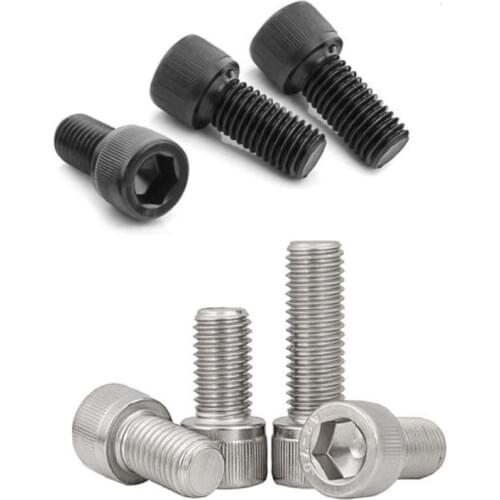 5-50PCS DIN912 allen head screw m1.6 M2 M2.5 M3 m4 m5 m6 m8 A2-70 Stainless steel black hexagon Hex socket cap head screw