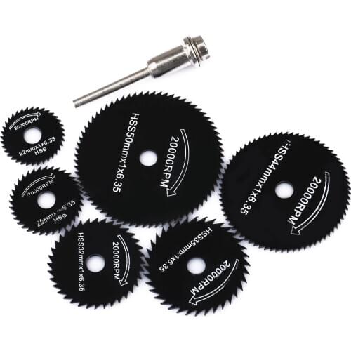 6pcs/set Mandrel Grinder Rotary Tool HSS Saw Blades Metal Cutting Wheel Discs For Power Circular Saw Blade