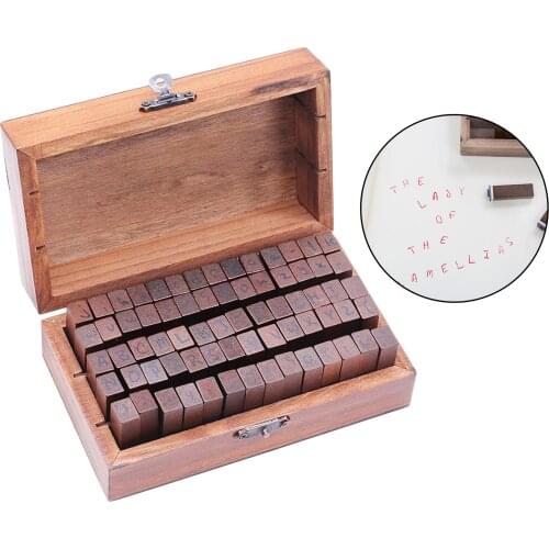 70PCS Vintage Alphabet Stamps Set, Wooden Rubber Number Letter Symbol Stamps, DIY