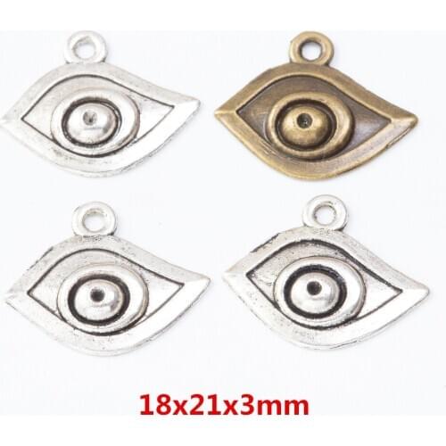 70 pieces of retro metal zinc alloy eyes pendant for DIY handmade jewelry necklace making 7584