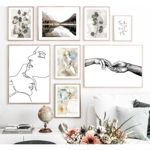 Abstract Minimalist Poster Home Decor Leaf Plant Picture Wall Art Canvas Painting Nordic Figure Quote Prints for Domitory Design