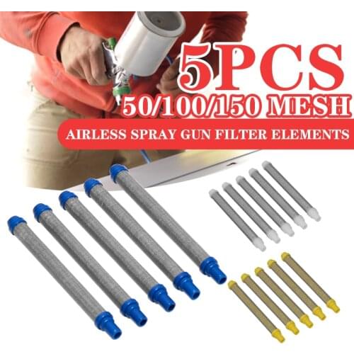Spray Gun Filter Spraying Machine Accessories Airless filter 5pcs airless gun filter 50/100/150 mesh Airless paint parts filter