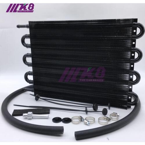 ALUMINUM REMOTE TRANSMISSION OIL COOLER /AUTO-MANUAL RADIATOR CONVERTER 8 Row UNIVERSAL