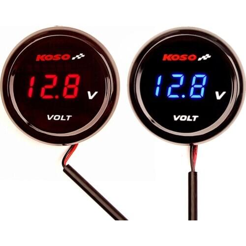 Motorcycle Koso Voltmeter Volt meter Voltage Universal Round Mini LED Digital For Yamaha XMAX NMAX Y15 ZR LC135 Instruments