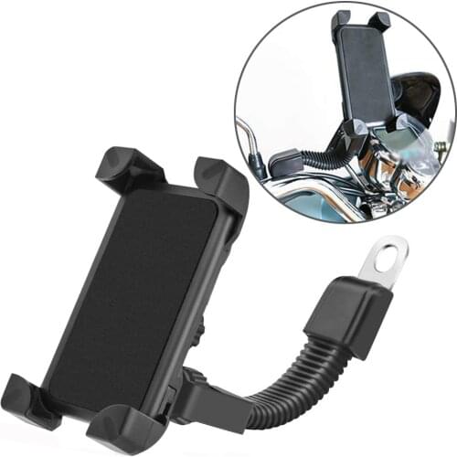 Motorcycle Phone Holder Motorcycle Scooter Rearview Mirror Phone Stand Mount Moto Cellphone Bracket for 3.5-6.5 inch Smartphones