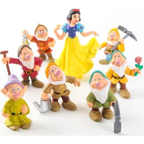 8 Pcs/set Snow White and the Seven Dwarfs Action Figure Toys 6-10cm Princess PVC dolls collection toys for kids birthday gift