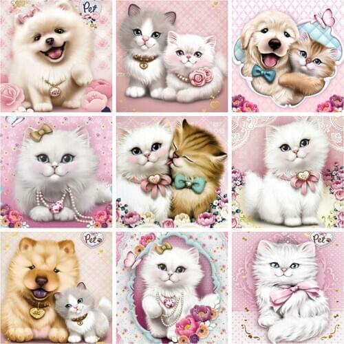 Evershine 5D DIY Diamond Embroidery Cartoon Full Square Diamond Painting Cross Stitch Cat Mosaic Rhinestone Kids Room Decoration