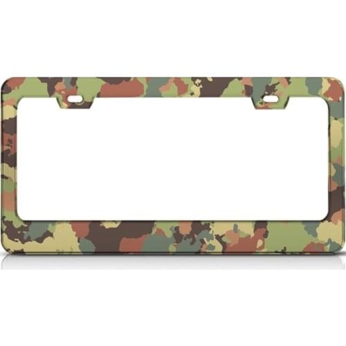 Graphics Camouflage Aluminum License Plate Frame Rust-Proof Car Plate Frame and Screws for US CA Vehicles white 16x31cm"] E7CA