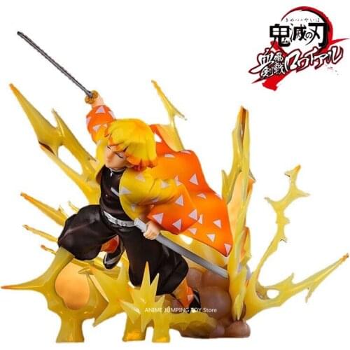 Anime Demon Slayer Figure Toy Agatsuma Zenitsu Kimetsu No Yaiba PVC Action Toy Animation Decoration Figure Collect Model Doll