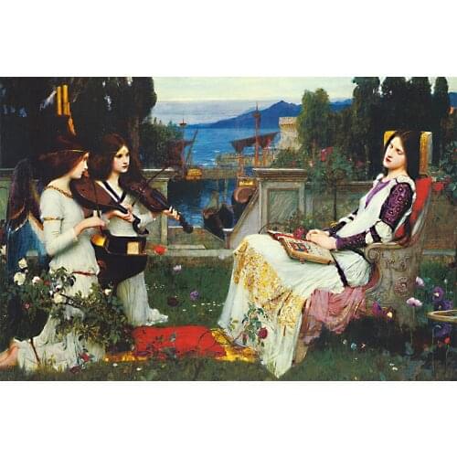 Figurative art posters canvas painting portrait mural prints art home decor picture Stcecilia By John William Waterhouse