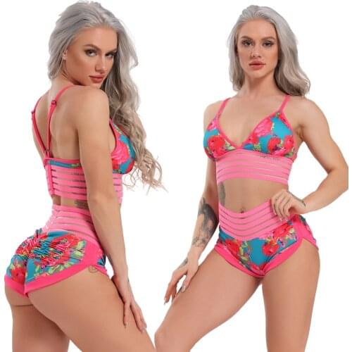 Yoga Set Womens Tracksuit Workout Sportswear Fitness Clothing Yoga Shorts Crop Top Short Sleeve Shirt Gym Sports Suits 2021 Hot