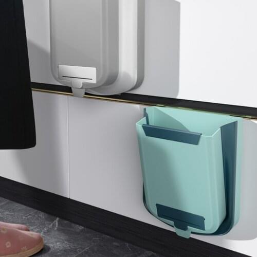 Creative Folding Trash Can Wall Mounted Creative Trash Bin Storage Baskets Kitchen Cubos De Basura Household Products DI50LJT