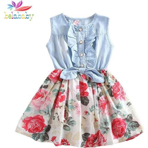 Belababy Baby Girl Dress Summer 2019 New Flower Girls Dresses Kids Brand Princess Dress For Girl Child Clothes 2-9y Dropshipping