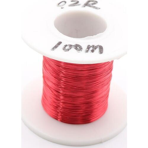 1pc100M Magnet Wire 100m*0.2mm QA Enameled Copper Wire Red Magnetic Wire For Inductance Coil Relay Electric Meter Coil Winding