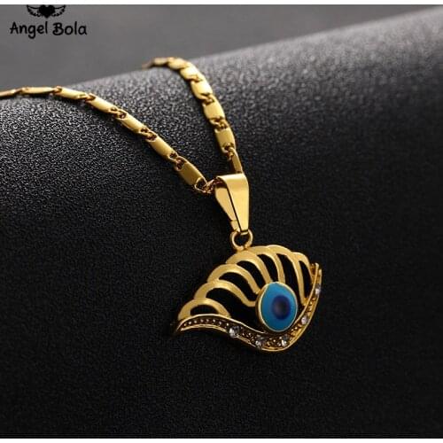 Trendy Turkish Crystal Evil Eye Pendant Muslim Middle East Necklace Women Gold Color Jewelry Choker Lucky Islamic Allah Jewelry