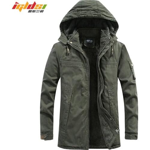 Mens Winter Thick Fleece Jacket Military Outdoor Tactical Fur Lined Warm Outwear Coat Male Cotton Parkas Ropa Para Hombre