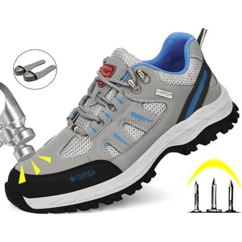 Indestructible Work Safety Shoes Men Steel Toe Puncture Proof Working Shoes Mesh Rubber Anti-slip Security Boots Male Adult Shoe
