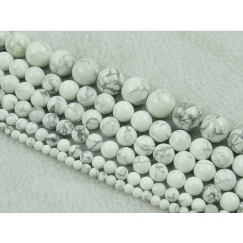 4.6.8.10.12MM Natural howlite Jewelry Making loose GEM beads strand L26