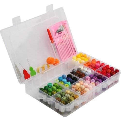 1PC Cross Stitch Embroidery Thread Starter Kit Winding Bullet Embroidery Thread Home DIY Sewing Craft Set 100 Colors