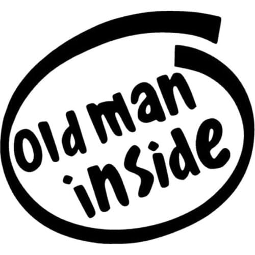 14.4x13.2CM OLD MAN INSIDE Originality Car-styling Vinyl Decal Car Sticker