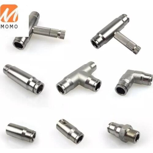 Slip lock fitting with misting nozzle,3/8 Tee push in quick connector