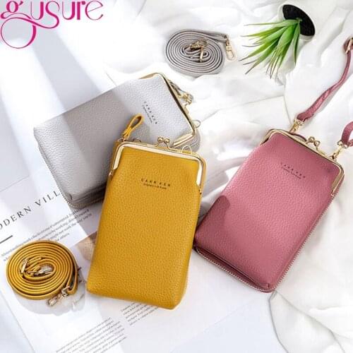 Gusure New Women Purses and Handbags Pu Leather Shoulder Bags Large Capacity Phone Pocket Card Holders Girl Straps Crossbody Bag