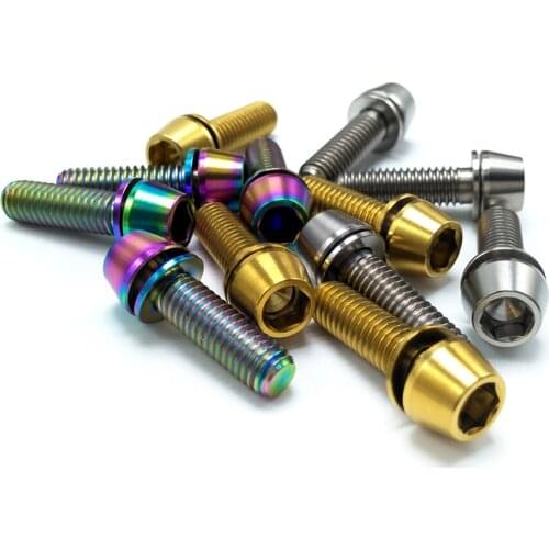 M5 m6 Conical Head Titanium Screw , TC4 Hex Socket Head Cap Screw With Washer , GR5 Titanium Alloy Fasteners,E008