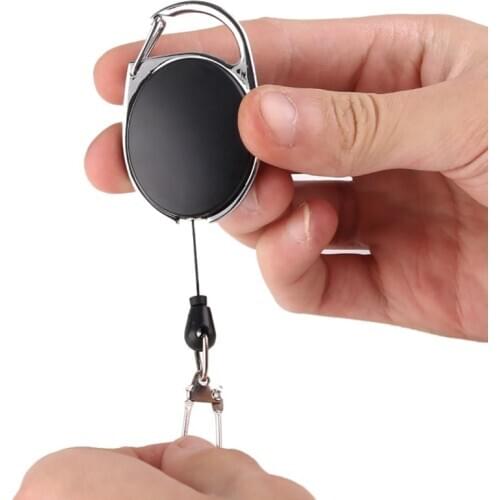Outdoor Multifunctional Mini Retractable Keychain Anti-Lost Keychain Buckle Recoil Ring Pull Clip Keyring