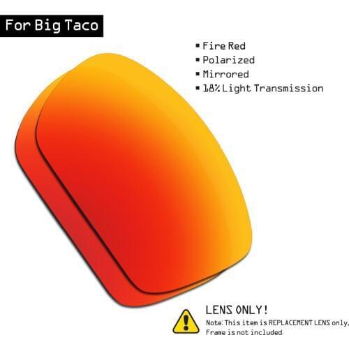SmartVLT Polarized Sunglasses Replacement Lenses for Oakley Big Taco - Fire Red