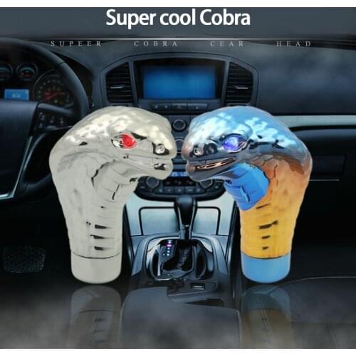 Universal Cobras Snake Shape Car Gearbox Handle With LED Light Gear Levers Knob Car Modification For BMW Toyota Honda