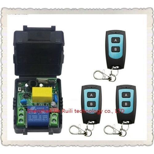 Universal AC220V 1CH 10A Remote Control Switch Relay Output Radio Receiver Module and 3@Waterproof Transmitter Toggle Momentary