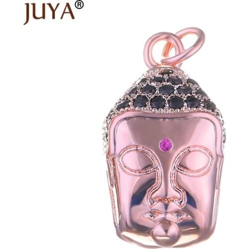 Top quality copper CZ rhinestone buddha charm pendants For Jewelry Making DIY men women beaded bracelets necklace accessories