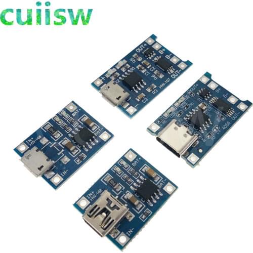 5PCS type-c / Micro USB 5V 1A Mini 18650 TP4056 Lithium Battery Charger Module Charging Board With Protection Dual Functions