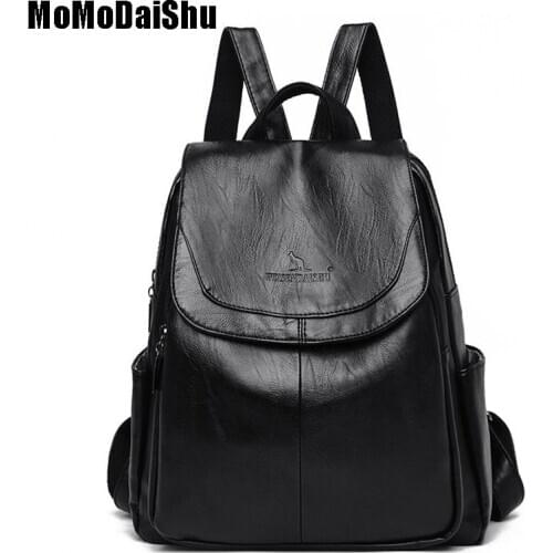 Women Leather Backpack 2021 Female Ladies Travel Back Pack School Bags For Teenage Girls Sac A Dos Capacity Designer Backpacks