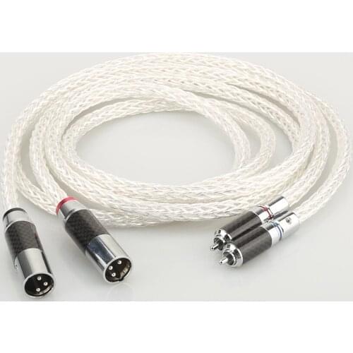 1Pair OCC Silver plated XLR Audio cable Balance cable RCA Male TO XLR Male Female Connector Audio Cable 8AG Twist Cable