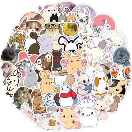 10/30/50PCS The Latest Cute Cartoon Rabbit Graffiti Suitcase Laptop Motorcycle Mobile Phone Water Cup Sticker Wholesale