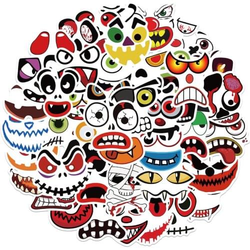 10/30/50pcs Halloween Funny Cute Stickers For Kids DIY Waterproof Laptop Phone Notebook Luggage Guitar Toy Cartoon Sticker Decal