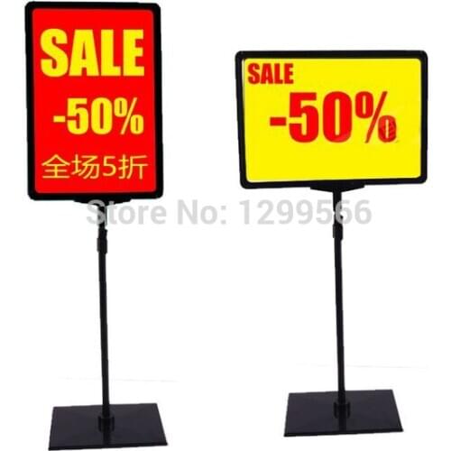 5 Sets free shipping supermaket pop advertising poster display stand rack A4 frame price tag sign Promotions card showing holder