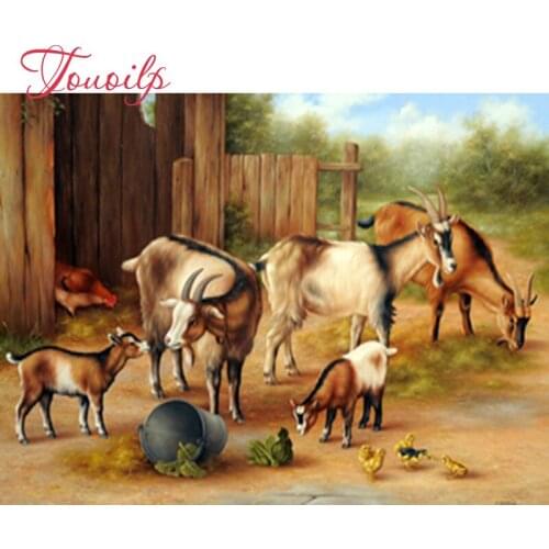 5D Diamond Embroidery goat pattern DIY Diamond Painting cross stitch animals Rural picture Mosaic kit Needlework Decor Craft
