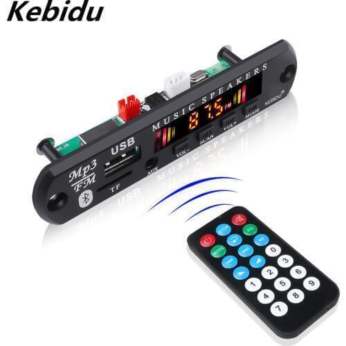 Car wireless bluetooth 5.0 5V 12V WMA audio decoder board USB TF FM radio color screen MP3 player speaker with remote control