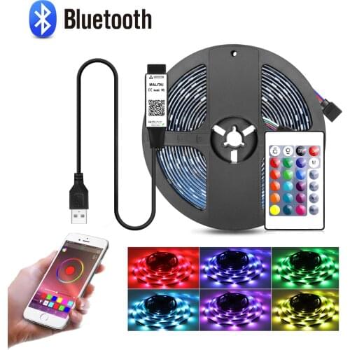 RGB LED Strip DC 5V Lights Bluetooth USB Luces Led 5050 SMD Flexible Tape Diode Remote Control Light For Liveroom TV Backlights