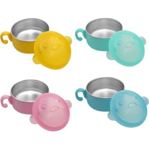 B2EB 250ml Baby Stainless Steel Insulation Bowl Kids Child Tableware Food Box Dish