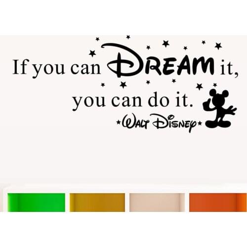 If You Can Dream It You Can Do It Letters Disney Wall Stickers For Kids Room Teens Decals Vinyl Wallpaper Home Bedroom Decor