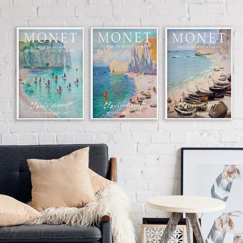 Modern Abstract Landscape Wall Art Famous Monet Canvas Painting Nordic Floral Posters Print Pictures for Living Room Home Decor