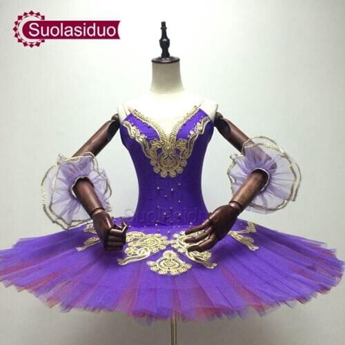 Girls Purple Classical Ballet Tutu Yellow Performance Ballet Tutus In Red Swan Lake Ballet Tutu Costumes SD0011