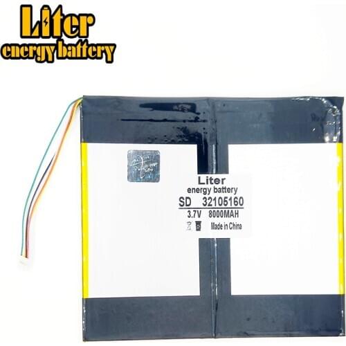 5 thread The tablet battery 3.7V 8000mAH 32105160 Polymer lithium ion / Li-ion battery for tablet pc battery