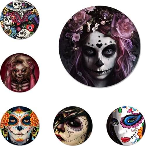 Mexican Skull Skin Badge Brooch Pin Accessories For Clothes Backpack Decoration gift 58mm