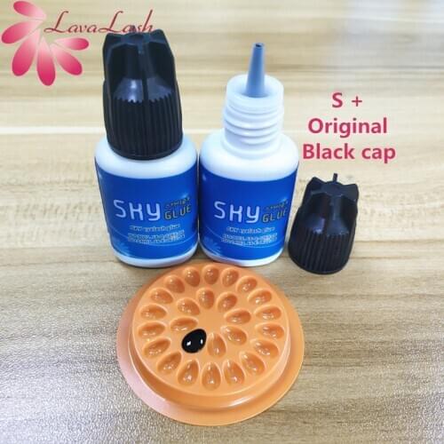 Sky glue S+ 5 Bottles/lot Korea Sky Glue Eyelash Adhesive for Eyelash Extensions S plus MSDS S+ type,5ml Black Cap No Free Ship