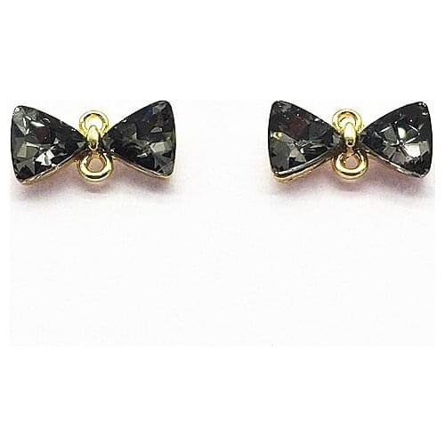 New arrival! 9x17mm 100pcs Crystal glass Bow shape Connector for Hand Made Earrings DIY parts,Jewelry Findings & Components